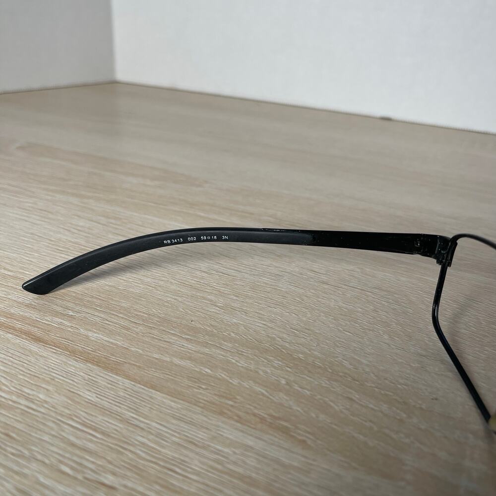 Ray-Ban RB3413 002 Sunglasses Black Metal Frames Only 59-18 Made in Italy - Picture 4 of 8